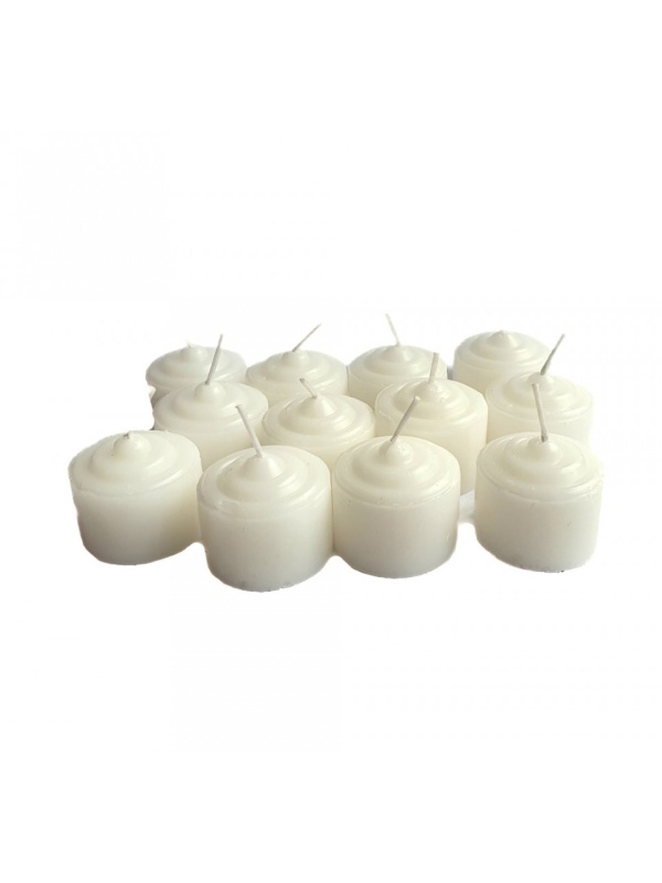 Set 12 bucati, lumanari decorative,30x35 mm, culoare Alba