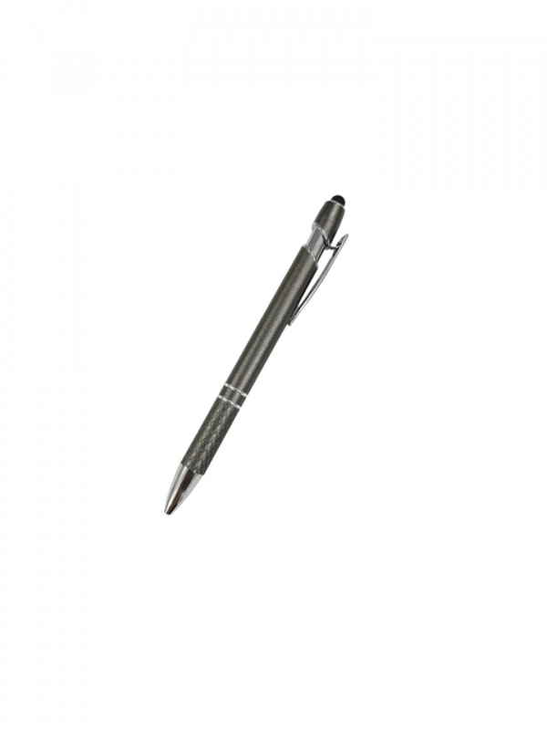 Stylus Touch pen Conference, Metalic, cu pix incorporat, Gri