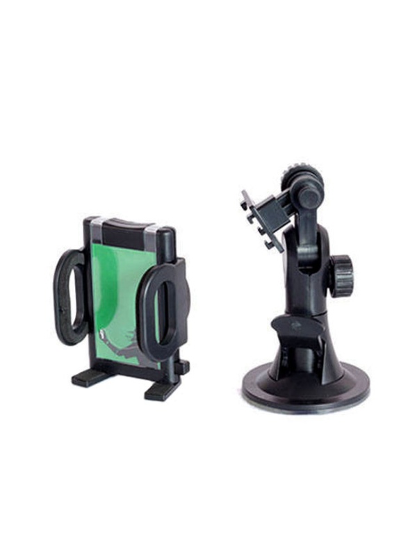 Suport auto cu ventuza, fixare pe parbriz, pentru telefon, cu slot pentru poza, negru