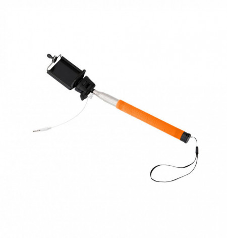 Selfie stick clasic, compact, pentru telefoane mobile, 100cm, Portocaliu