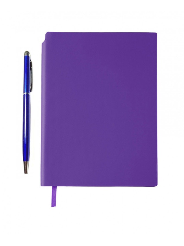Agenda liniata dictando A5, 80 file, cu pix cu stylus incorporat, Mov