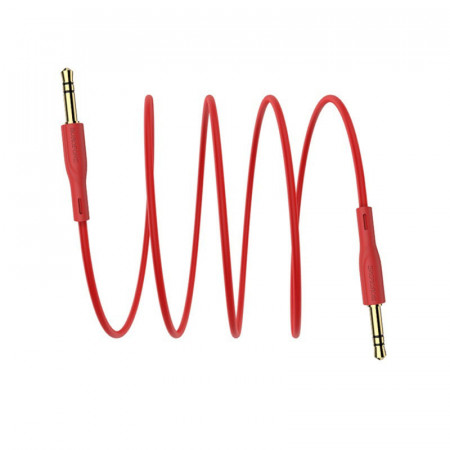 Cablu auxiliar, audio stereo, Jack 3.5 mm, 3 pini, Rosu