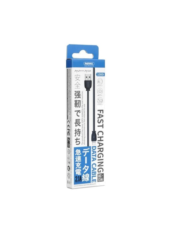 Cablu Date Remax Rc-134i Suji Cu Mufa tip lightning 2.1a,1 Metru, negru