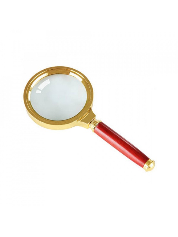 Lupa clasica cu maner detasabil, diametru 80 mm, Aurie