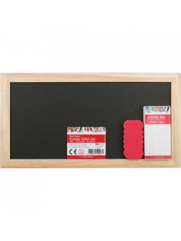 Tabla de desen pentru copii, cu creta si burete, 28x15 cm, Neagra
