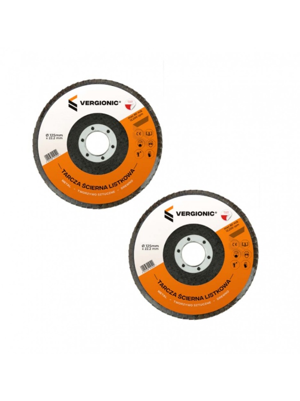 Set 2 panze, disc de slefuit lamelar, Drept, metal, plastic si lemn, 125 mm, granulatie P100