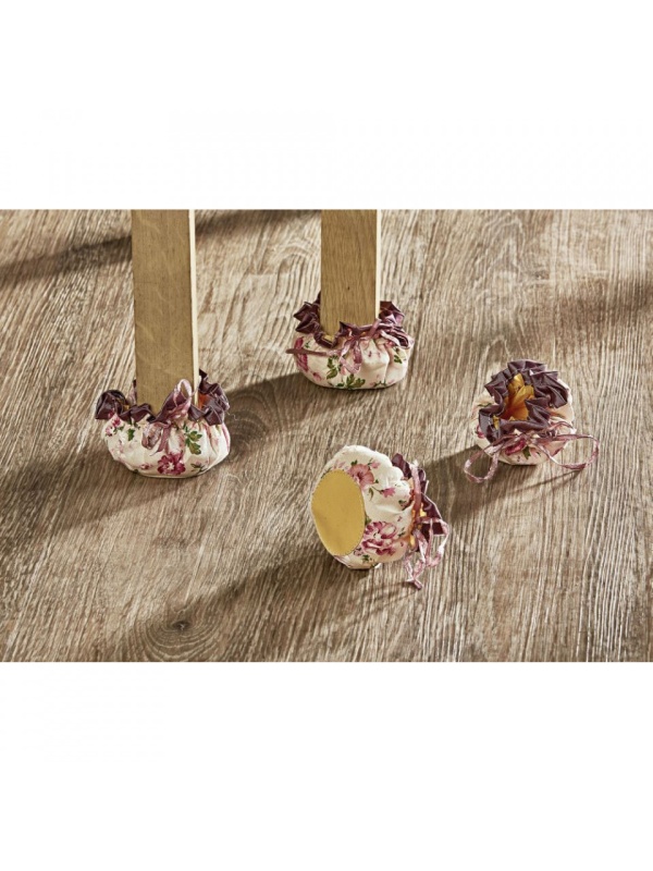 Set 4 papucei de protectie pentru scaune si mese, motiv floral protectie scaun tip papuci