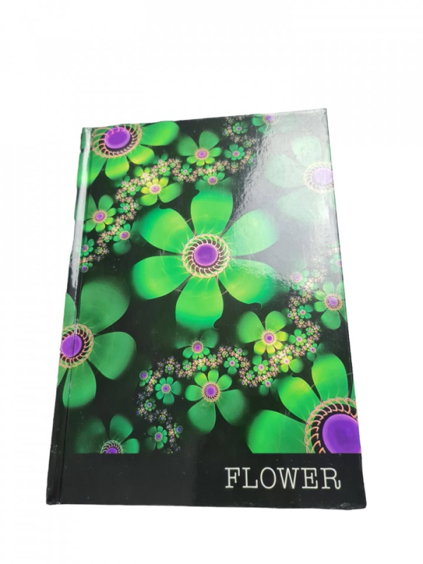 Block notes, MIXDesign, liniat dictando tip W, A5, 96 file, coperti cartonate, model flori, Verde