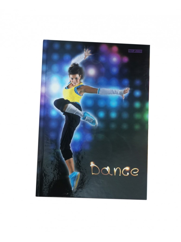 Caiet notite, Dance, liniat matematica, B5, 96 file, coperti cartonate, Negru-Galben