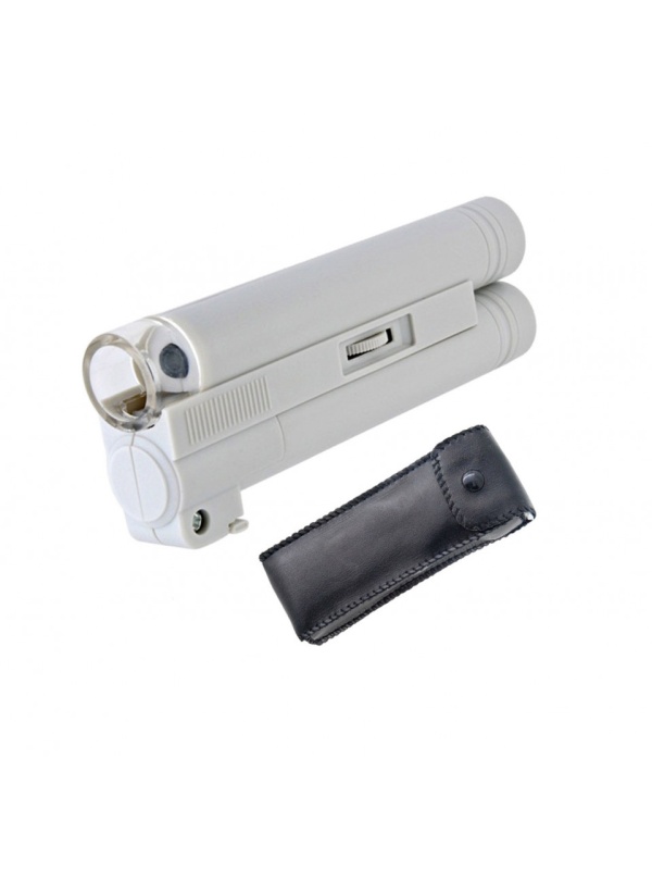 Microscop portabil cu iluminare LED, marire X100, focalizare manuala, Gri