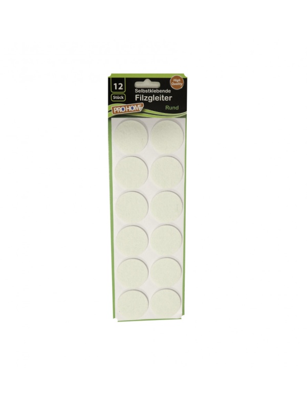 Set 12 bucati, protectii pardoseala autoadezive pentru mese si scaune, rotunde, Alb