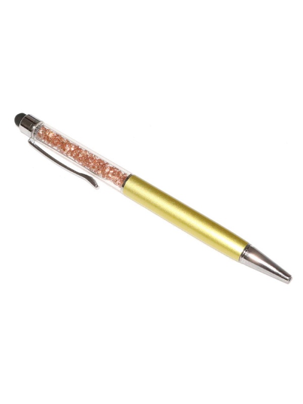 Touch pen cu pix incorporat, stylus auriu decorat cu Cristale