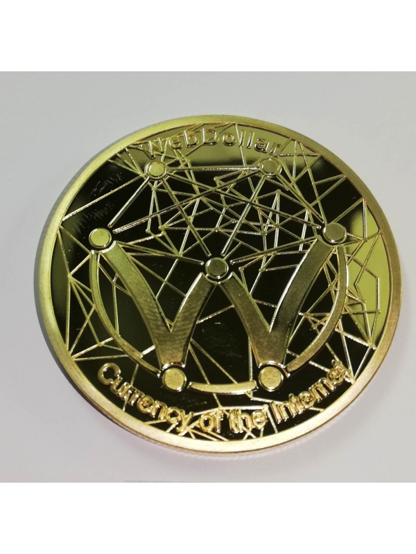 Moneda Suvenir WebDollar, diametru 40 mm, Aurie