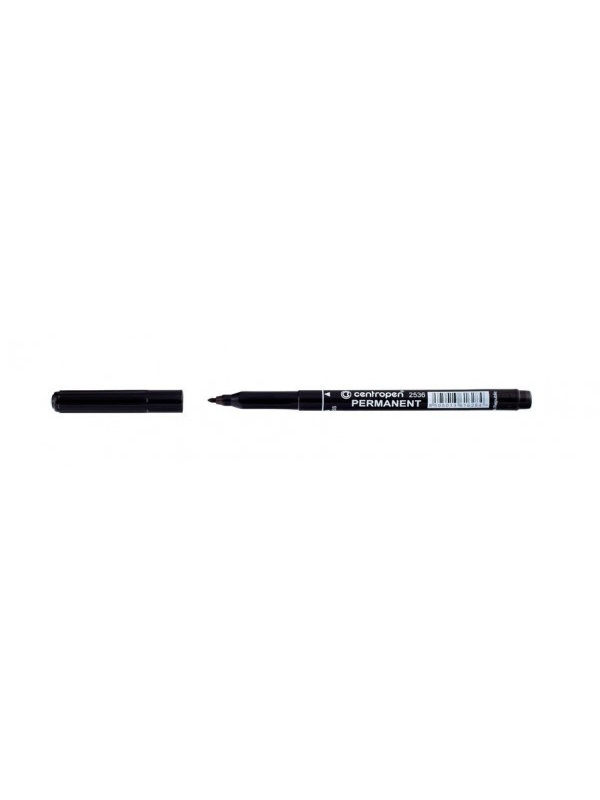 Set 12 bucati, Marker permanent, subtire, varf rotund, rezistent UV, negru