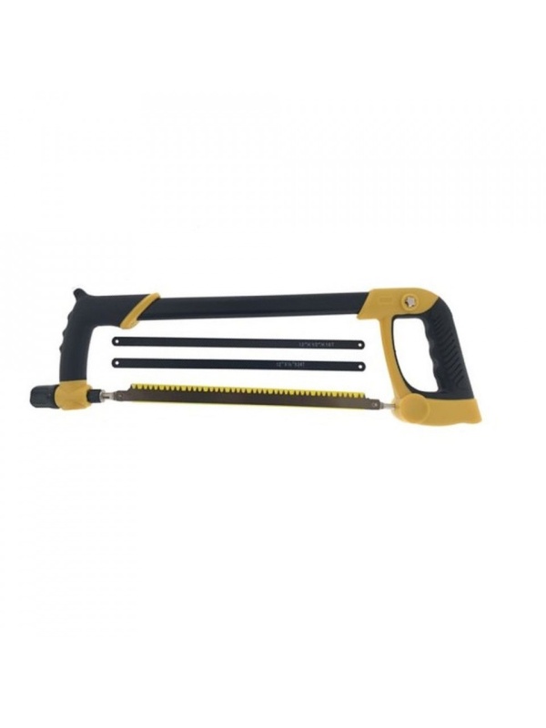 Fierastrau de mana cu trei lame, lemn, metal si plastic, 300mm, Galben