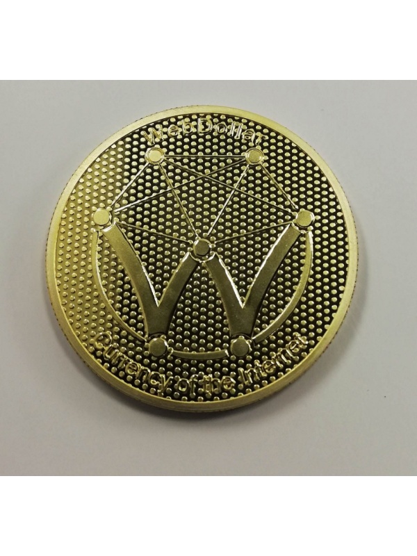 Moneda Suvenir WebDollar, diametru 40 mm, Aurie - Fara cutie