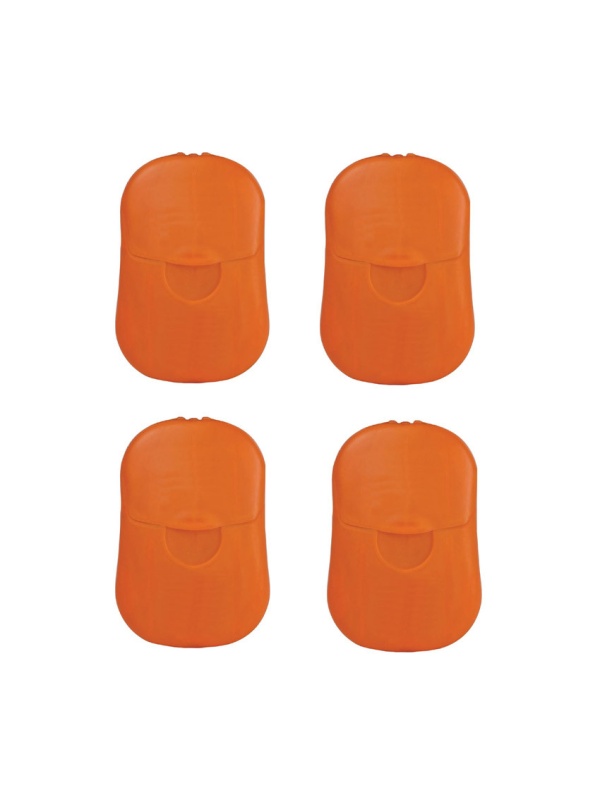 Set 4 cutii de plastic cu petale de sapun, 68x44mm, parfumate, Portocalii