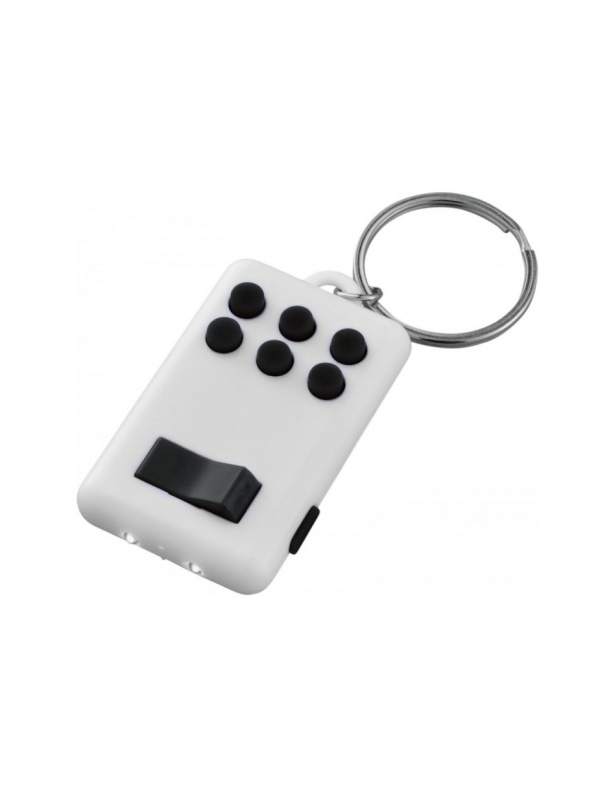 Breloc Flip & Click, lanterna 2 LED-uri, butoane Digitatie, anti-stres, concentrare, Alb