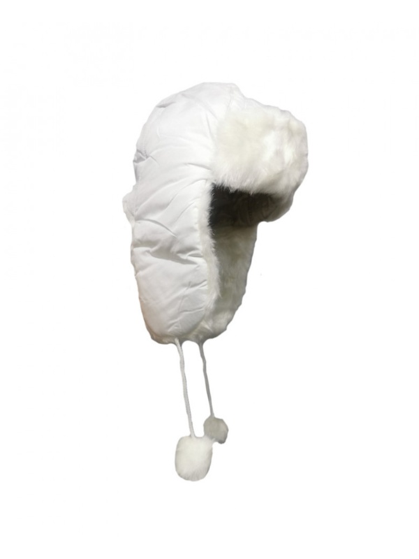 Caciula tip Aviator, King Cap colection, pentru femei, diametru 18 cm, Alba