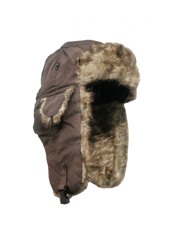 Caciula tip Aviator, King Cap colection, pentru femei, diametru 18 cm, Maro