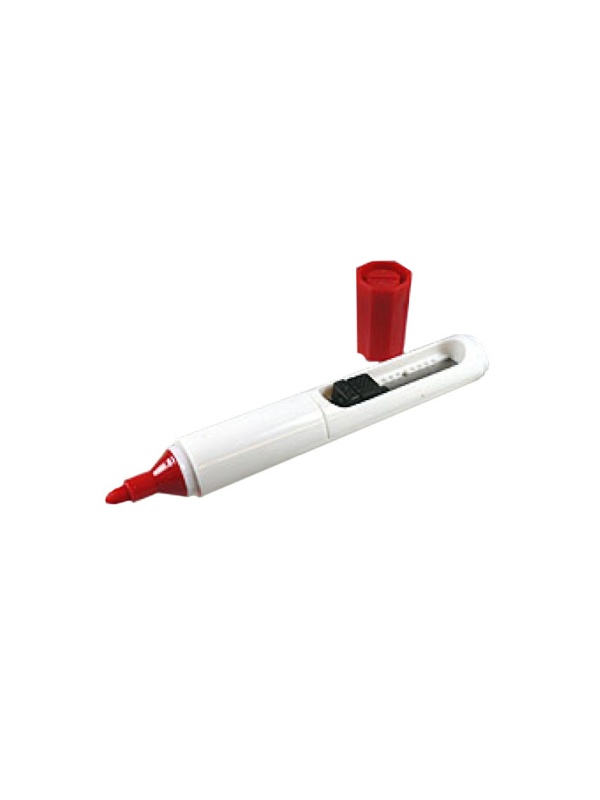 Marker permanent pentru curierat, marker si cutter, 2 in 1, Rosu