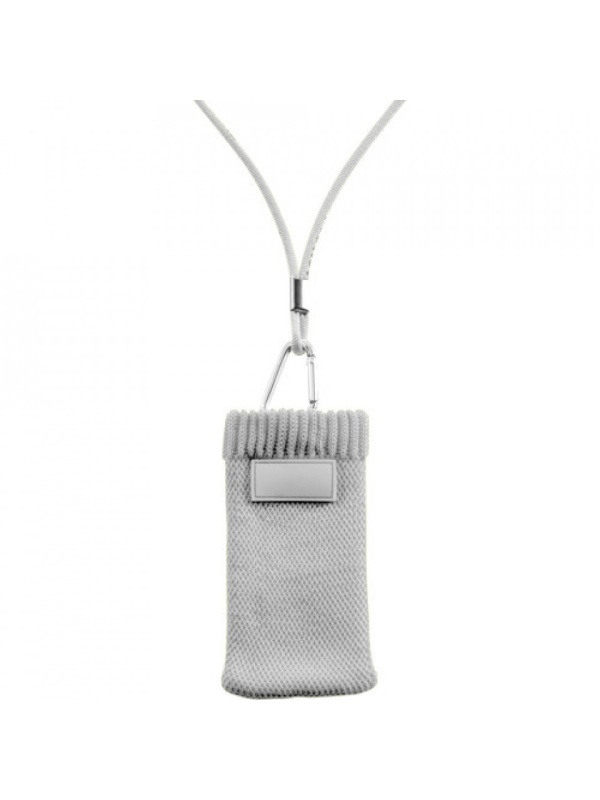 Mini borseta de gat, Material textil, prevazuta cu snur, 12x6cm, Gri