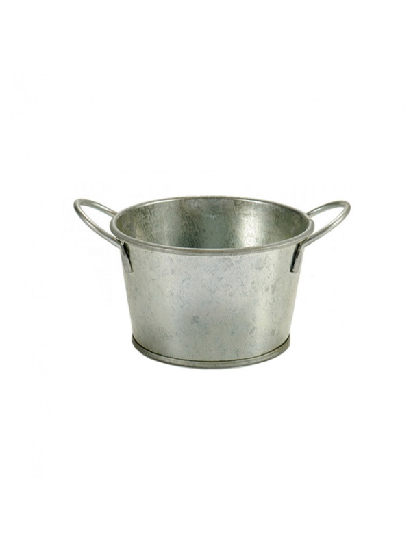 Ghiveci pentru flori, manere metalice, rotund, diametru 12 cm, Argintiu