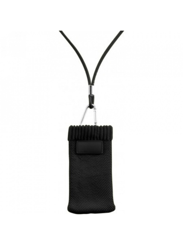 Mini borseta de gat, Material textil, prevazuta cu snur, 12x6cm, Neagra