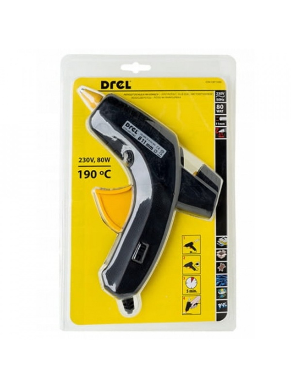 Pistol de lipit cu silicon, 80 WAT, diametru 11 mm, varf 2.5 mm