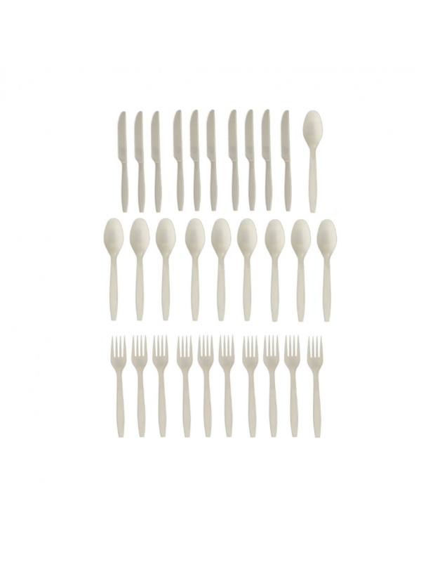 Set 30 bucati, tacamuri reutilizabile din Bioplastic, 100% naturale, Albe