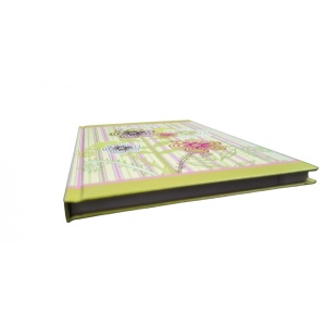 Block notes, MIXDesign, liniat dictando tip W, A5, 96 file, coperti cartonate, model flori, Galben