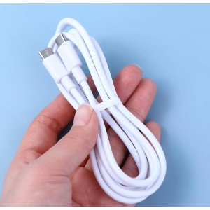Cablu de incarcare OUTOS 2.1A, USB C catre USB-C, 100cm, Alb