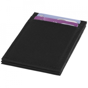 Husa pentru card-uri cu protectie contactless RFID, 4 sloturi, Textil, Negru