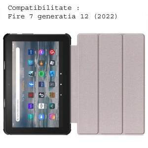 Husa Smart Cover tableta, pentru Amazon Fire 7 gen 12 2022, neagra