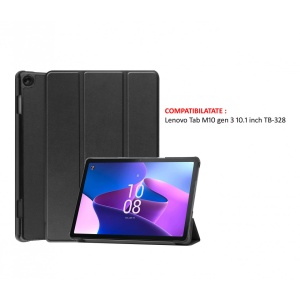 Husa smart cover tableta, pentru Lenovo Tab M10 gen 3 10.1 inch TB-328 neagra