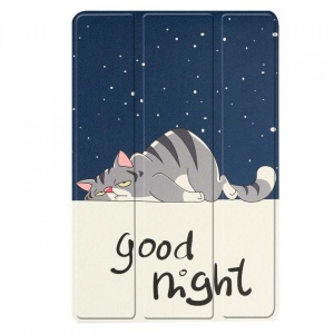 Husa Smart Cover tableta, pentru Lenovo Tab M10 Plus 10.6 Inch TB-128 2022 good night cat, bleumarin