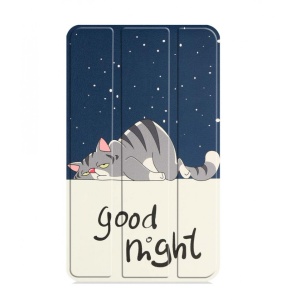 Husa Smart Cover tableta, pentru Nokia T10 8 inch 2022 good night cat, albastru inchis