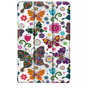 Husa Smart Cover tableta, pentru Oppo Realme Pad 10.4 2021 fluturi, alba