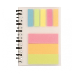Notebook Memo Neutral cu 50 pagini albe si 200 notite adezive, format A6, Alb