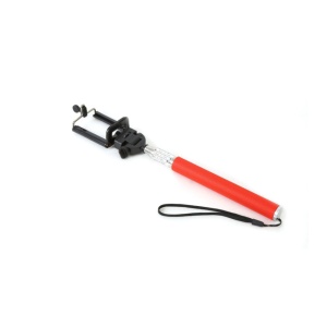 Prelungitor Selfie stick, pentru telefoane si aparate foto digitale, Rosu