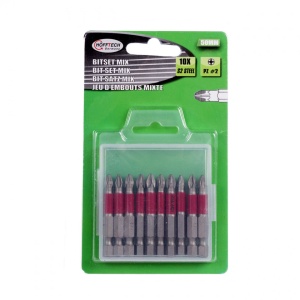 Set 10 piese, Bituri PZ2 hexagonale din otel S2, cu manson, lungime 50 mm