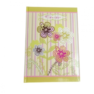 Block notes, MIXDesign, liniat dictando tip W, A5, 96 file, coperti cartonate, model flori, Galben