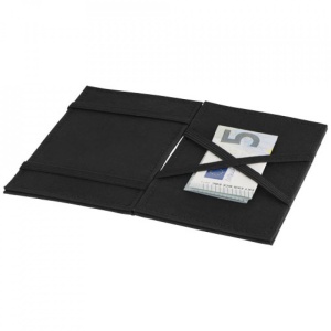 Husa pentru card-uri cu protectie contactless RFID, 4 sloturi, Textil, Negru