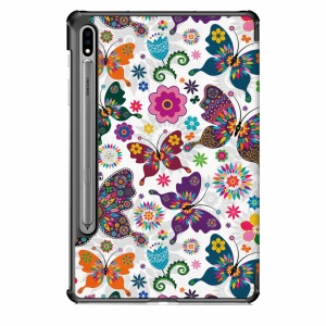 Husa Smart Cover pentru tableta Samsung Galaxy Tab S7FE 12.4 model fluture, alba