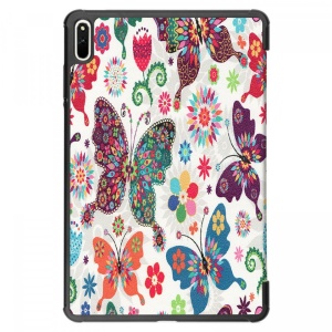 Husa Smart Cover tableta, pentru Huawei MatePad 11 - 10.95 inch, fluturi, alb