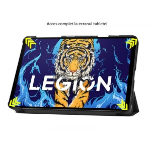 Husa Smart Cover tableta, pentru Lenovo Legion Y700 TB-9707 8.8 inch, model angry face, negru cu alb