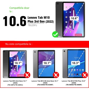 Husa Smart Cover tableta, pentru Lenovo Tab M10 Plus 10.6 Inch TB-128 2022 cu model, negru