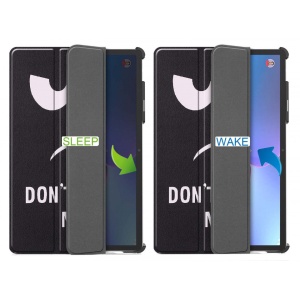 Husa Smart Cover tableta, pentru Lenovo Tab P11 Pro 2nd Gen 11.2 inch 2022 cu model fata, negru cu alb