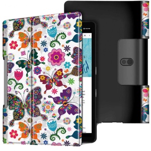 Husa Smart Cover tableta, pentru Lenovo Yoga Tab 5 YT-X705F Smart Tab 10.1 inch, model fluture