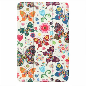 Husa Smart Cover tableta, pentru Nokia T20 10.4 inch model fluturi, alba